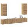 vidaXL Set Mobile TV 4 pz Montato a Parete Rovere in Legno Multistrato