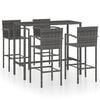 vidaXL Set Bar da Giardino 5 pz in Polyrattan Grigio