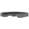 vidaXL Set Divani da Giardino 13 pz con Cuscini in Polyrattan Grigio