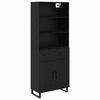 vidaXL Credenza 2 pz Rovere Nero 69,5 x 34 x 180 cm