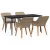 vidaXL Set da Pranzo per Giardino con cuscino 5 pcs Beige polyrattan