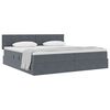vidaXL Letto con Contenitore Grigio scuro 200 x 200 cm Velluto