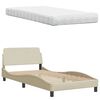 vidaXL Letto con Materasso Crema 100x200 cm in Tessuto