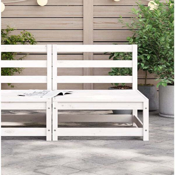 vidaXL Divano Giardino Senza Braccioli Bianco 70x70x67cm Massello Pino