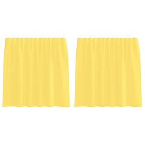 vidaXL Tende in Voile con Tasche per Aste 2 pz Giallo