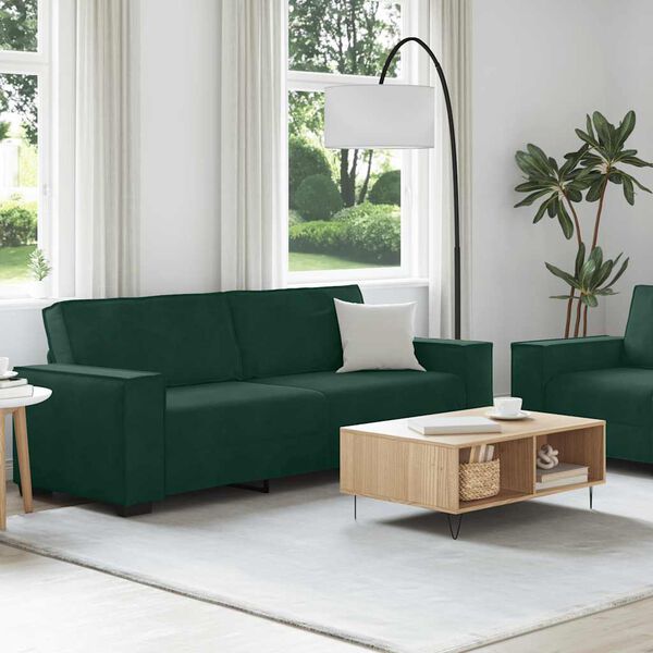 vidaXL Set di Divani 2 pz con Cuscini Verde scuro in Velluto