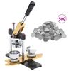 vidaXL Macchina per Badge con 500 Set a Spilla 37 mm Punzone Rotativo