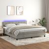vidaXL Letto a Molle con Materasso e LED Grigio Chiaro 160x200 cm Velluto