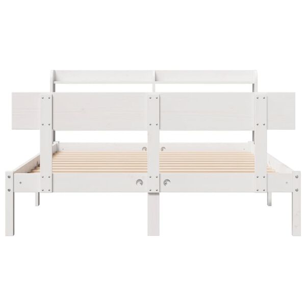 vidaXL Letto senza Materasso Bianco 140x190 cm Legno Massello di Pino