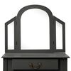 vidaXL Tavolo da Trucco e Sgabello Grigio 65x36x128 cm Paulownia e MDF