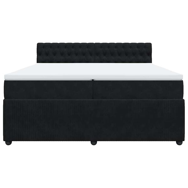 vidaXL Giroletto a Molle con Materasso Nero 200x200 cm in Velluto