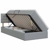 vidaXL Letto con contenitore e materasso Grigio Chiaro 90 x 190 cm