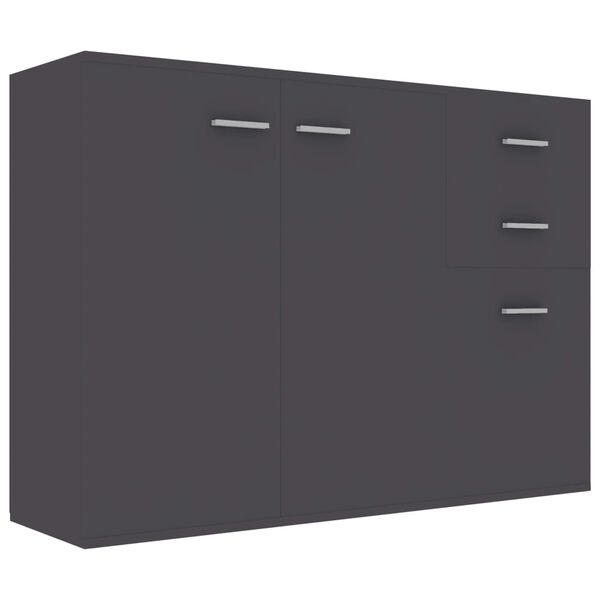 vidaXL Credenza Grigia 105x30x75 cm in Legno Multistrato