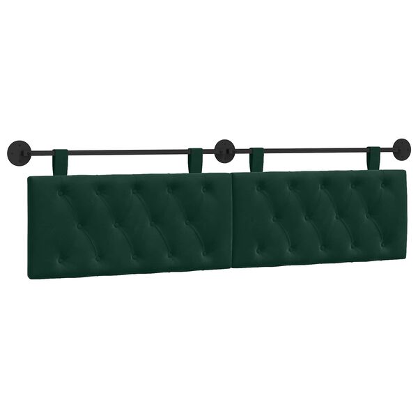 vidaXL Testata appesa Verde Scuro 170 x 55 x 7 cm Velluto