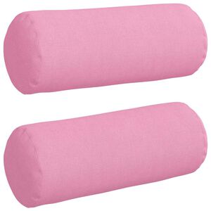 vidaXL Cuscini a rullo 2 pcs Rosa &Oslash; 15 x 40 cm Tessuto