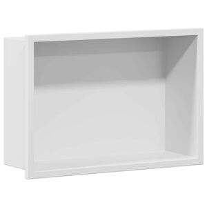 vidaXL Nicchia per doccia Bianco 30 x 20 x 9,5 cm Acciaio Inox
