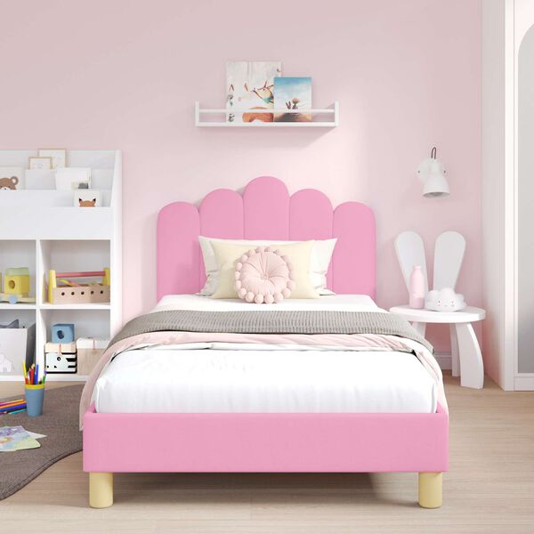 vidaXL Struttura letto per bambini con testata Rosa 90 x 200 cm