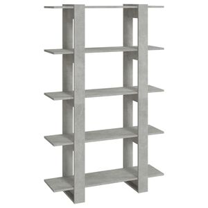 vidaXL Libreria/Divisorio Grigio Cemento 100x30x160 cm