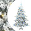 vidaXL Albero di Natale Artificiale con Rami Pieghevoli Verde e bianco