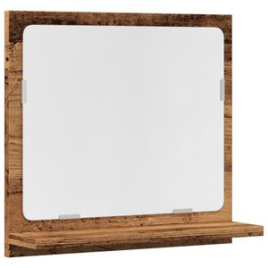 vidaXL Mobile da Bagno con Specchio Legno Antico 40x11x37cm Truciolato