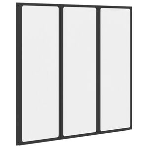 vidaXL Parete doccia Nero 120 x 2 x 117 cm Alluminio e PP