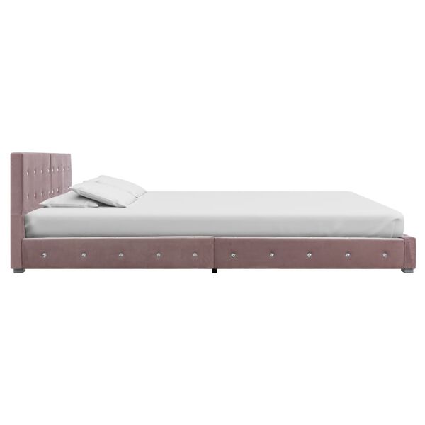 vidaXL Letto con Materasso Memory Foam Rosa Velluto 180x200 cm