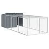 vidaXL Cuccia per cani con recinto antracite 153x396x110 cm in acciaio zincato