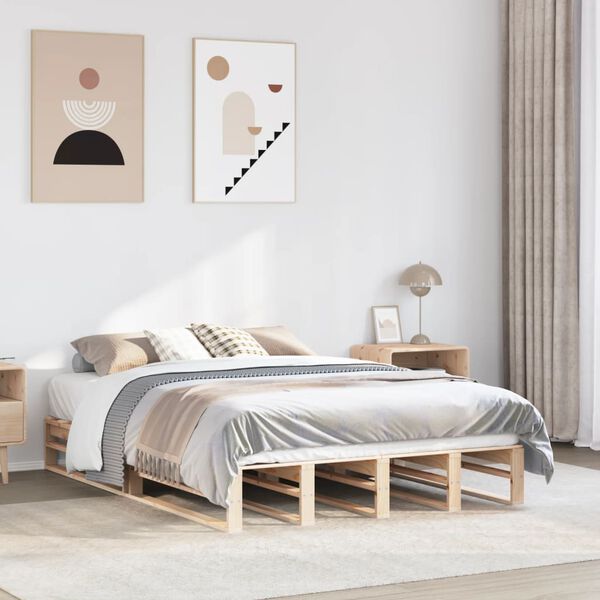 vidaXL Letto senza Materasso 135x190 cm in Legno Massello di Pino