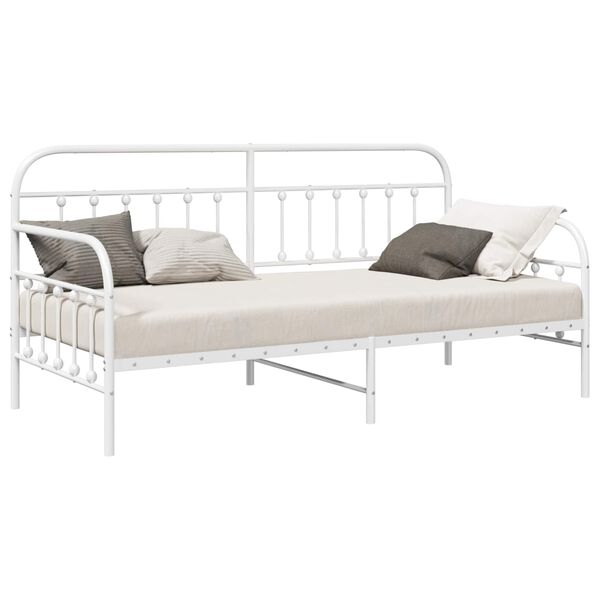 vidaXL Struttura per letto di giorno Bianco 100 x 200 cm