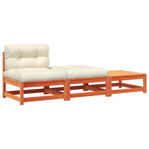 vidaXL Divano da Giardino Senza Braccioli con Cuscini e Poggiapiedi