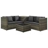 vidaXL Set Divani da Giardino 4 pz con Cuscini in Polyrattan Grigio