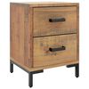 vidaXL Comodino Marrone 36x30x45 cm in Legno Massello di Pino
