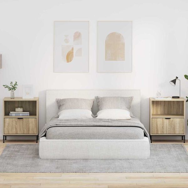 vidaXL Comodini 2 pcs rovere sonoma 49 x 36 x 61 cm Legno multistrato