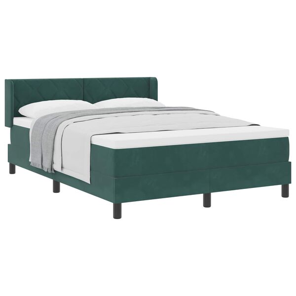 vidaXL Letto a molle con materasso Verde Scuro 200 x 140 cm Velluto