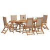 vidaXL Set Pranzo da Giardino 7pz Legno Massello di Acacia e Textilene