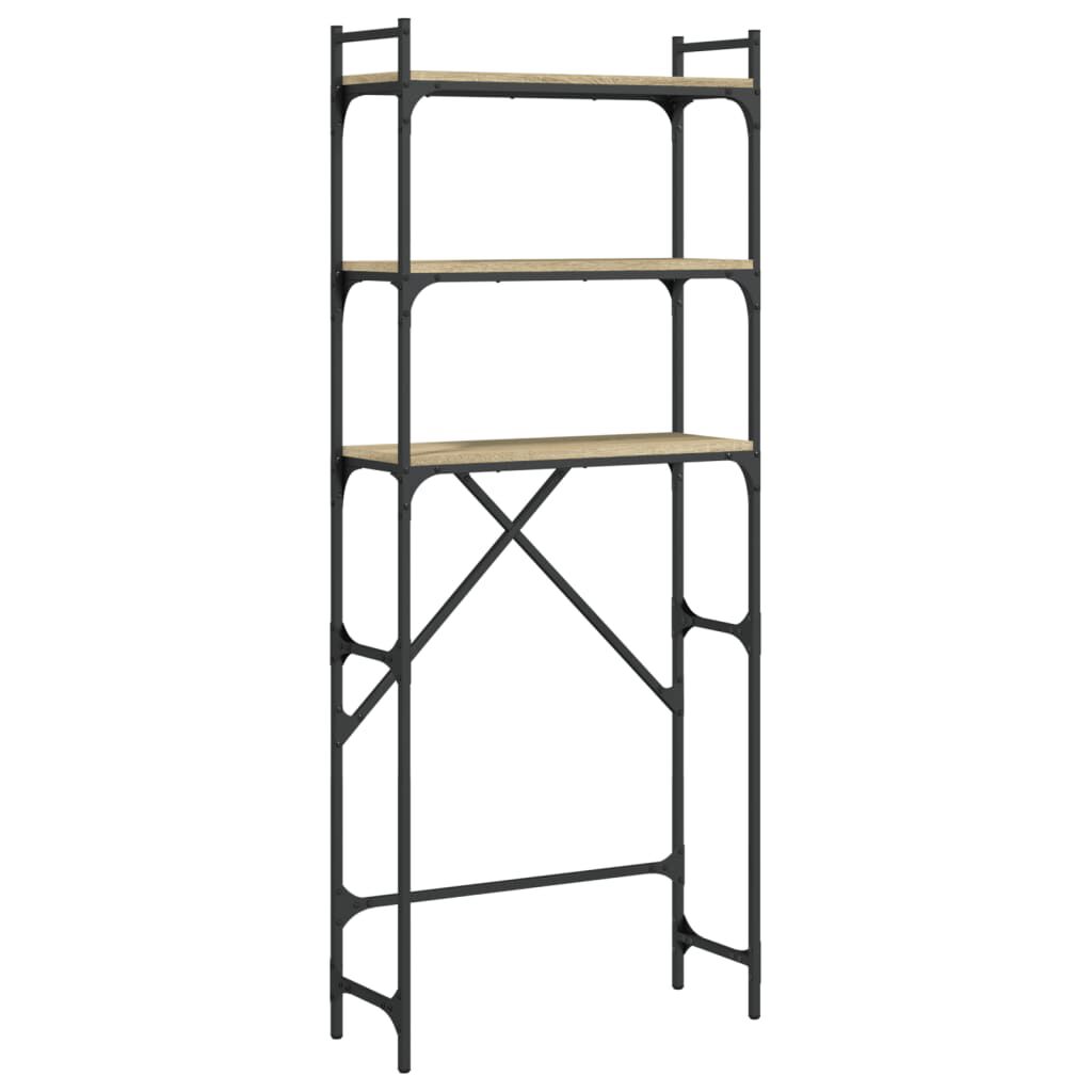 vidaXL Scaffale per lavatrice Rovere Sonoma 64x24x190 cm