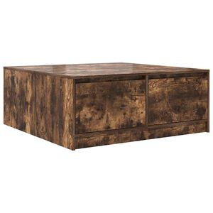 vidaXL Tavolino da Salotto con Cassetti Rovere Fumo 100x100x40 cm