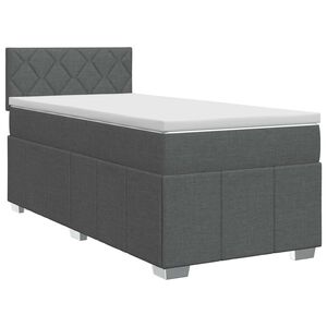 vidaXL Letto box spring con materasso Grigio Scuro 90 x 190 cm Tessuto