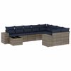 vidaXL Set Divani da Giardino 10 pz con Cuscini Grigio in Polyrattan