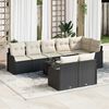 vidaXL Set Divano da Giardino 9 pcs Nero e bianco Poly Rattan