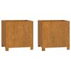 vidaXL Fioriere con Gambe 2pz Ruggine 40x40x40 cm Acciaio Corten