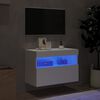 vidaXL Mobile TV a Parete con Luci LED Bianco 60x30x40 cm