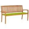 vidaXL Panchina da Giardino Impilabile e Cuscino 159cm Teak Massello