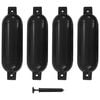 vidaXL Paraurti per Gommone 4 pz Neri 51x14 cm in PVC