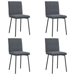 vidaXL Sedie da Pranzo 4 pz Grigio Scuro in Velluto