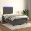 vidaXL Letto a Molle Materasso e LED Grigio Scuro 120x190cm in Velluto