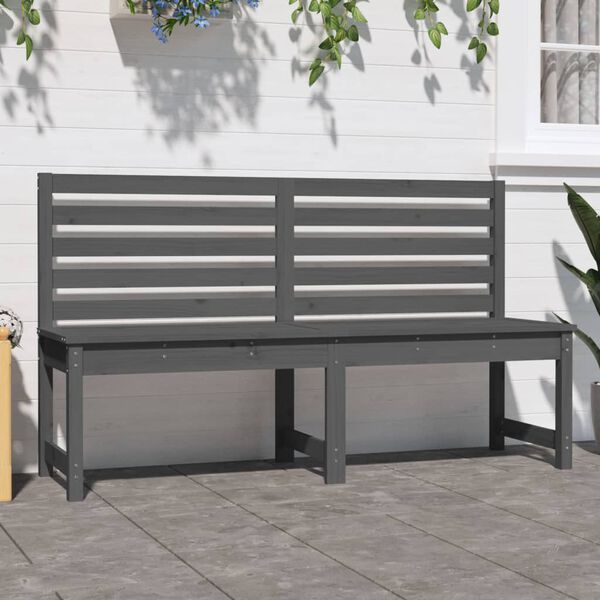 vidaXL Panca da Giardino Grigia 157,5 cm in Legno Massello di Pino
