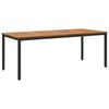 vidaXL Tavolo da Esterno Naturale e Nero 200 x 90 x 75 cm