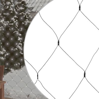 vidaXL Luci di Natale Rete Bianco Freddo 3x2m 204 LED Interni Esterni