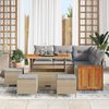 vidaXL Set Divano da Giardino 9 pcs Beige e Grigio Chiaro polyrattan